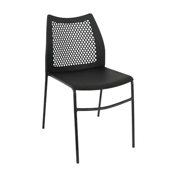 Flash Furniture Hercules Black Stack Chair With Air-Vent Back Non-Sled Base