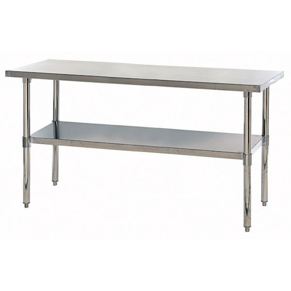 Quantum Storage Systems Stainless Steel Table With Undershelf, 24" X 72" X 34"