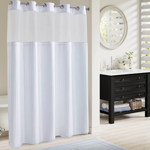 Wyndham Zerohook Shower Curtain Herringbone 71x77 Case Of 12