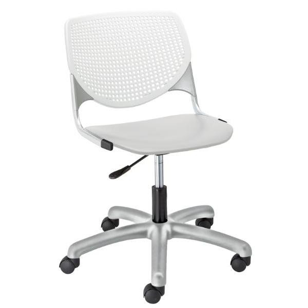 Kfi Seating Kool Computer Chair, White Back, Light Grey Seat