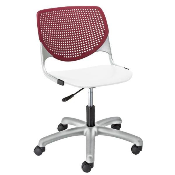 Kfi Seating Kool Computer Chair, Burgundy Back, White Seat