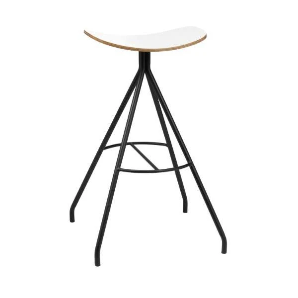 Kfi Seating Laminate Seat Stool With A Black Frame