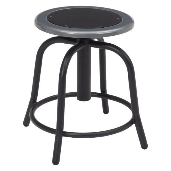 National Public Seating 18 - 24 Swivel Stool, Black Seat And Black Frame