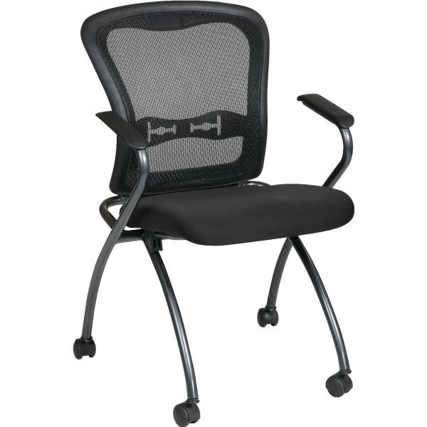 Office Star Products Proline Ll Progrid Back Titanium Finish Visitors Chair 2/Cs
