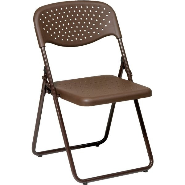 Office Star Products Work Smart Mocha Folding Chair Pack Of 4