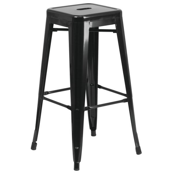 Flash Furniture 30" Backless Black Metal Bar Stool