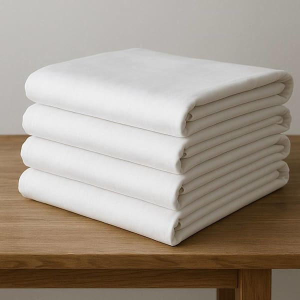 Cotton Bay Essential T180 Flat Sheet Twin XL 66x103" White, Pack Of 12