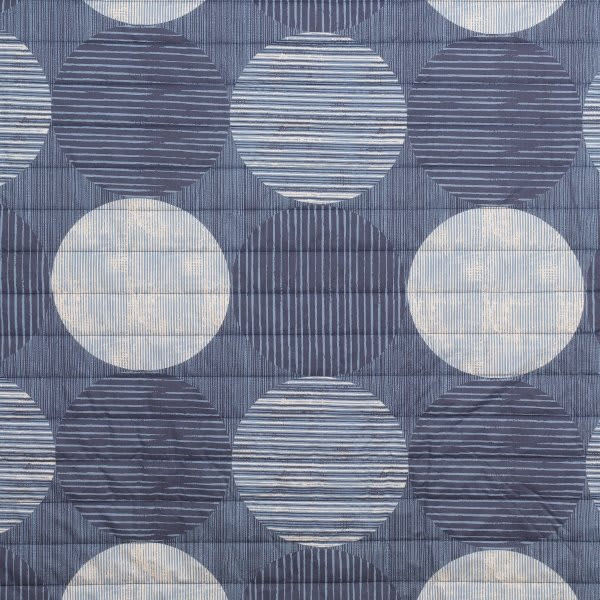 Martex Rx Bedspread Queen 100x118 Throw Style Circles And Stripes Sapphire