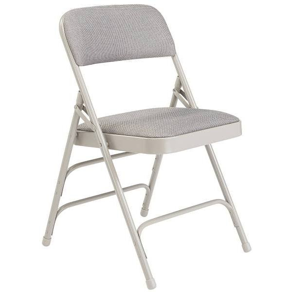 National Public Seating Premium Fabric Grey Folding Chairs, Package Of 4