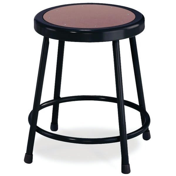 National Public Seating Black Hardboard Stool 18 Height