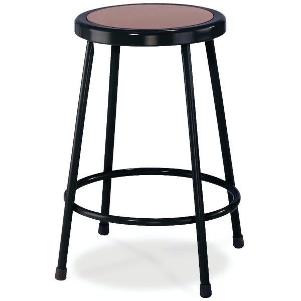National Public Seating Black Hardboard Stool 24 Height