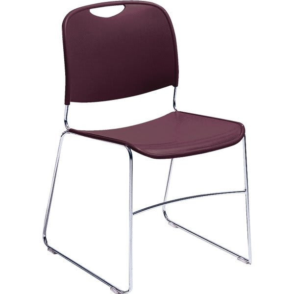 National Public Seating Ultra Compact Plastic Stack Chair Wine