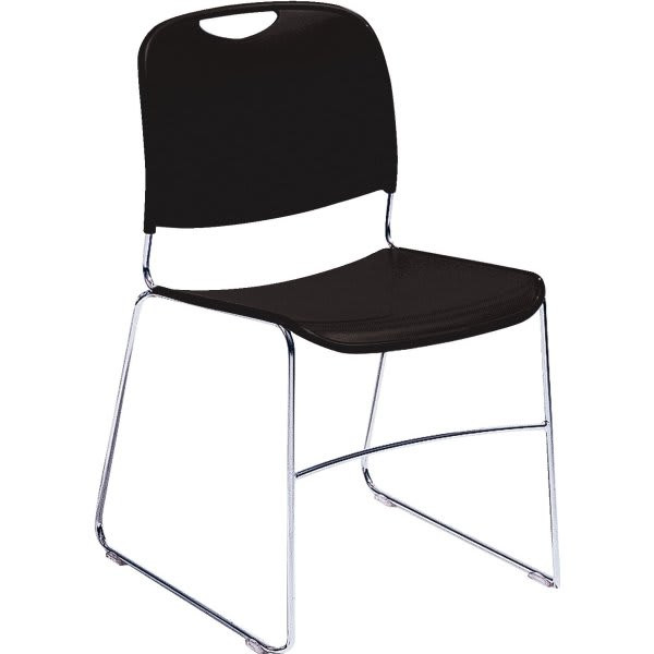 National Public Seating Ultra Compact Plastic Stack Chair Black