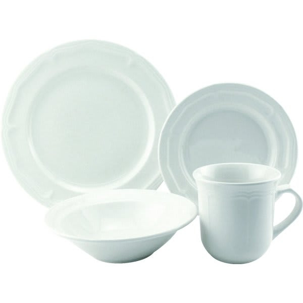 Simply White Stoneware 16 Piece Dinnerware Set Case Of 2
