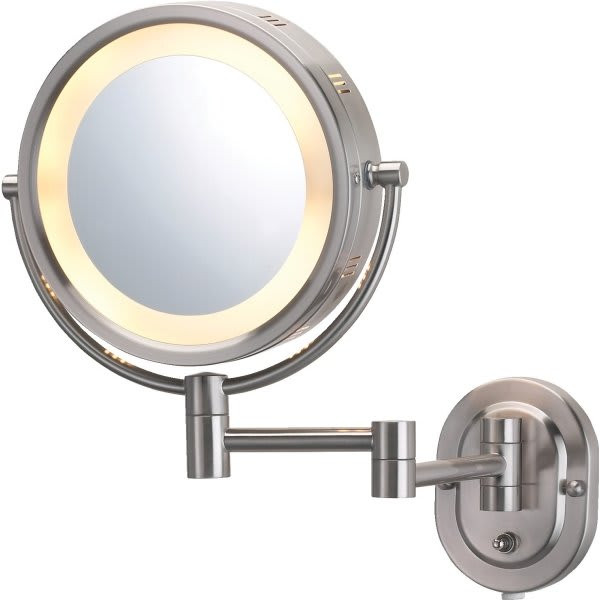 Jerdon 8 Wall Mounted Direct Wire Mirror Nickel Lighted Case Of 4