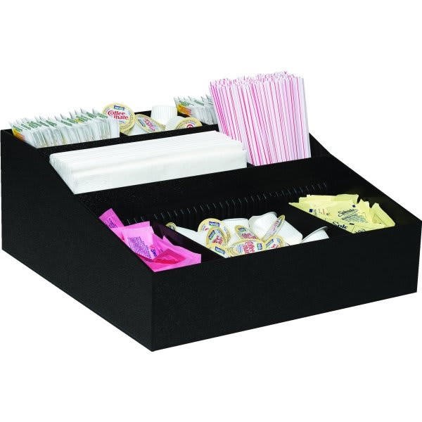 Cal-Mil Lobby Coffee Condiment Organizer Black Plastic