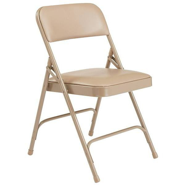 National Public Seating Npsc Beige Vinyl Seat Folding Chair Package Of 4
