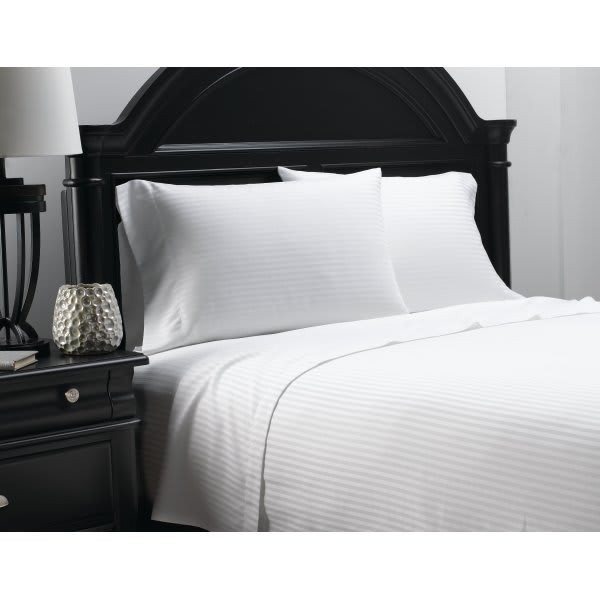 Millennium Stripe T250 Pillowcase Queen 44x40" Fresh White Case Of 72