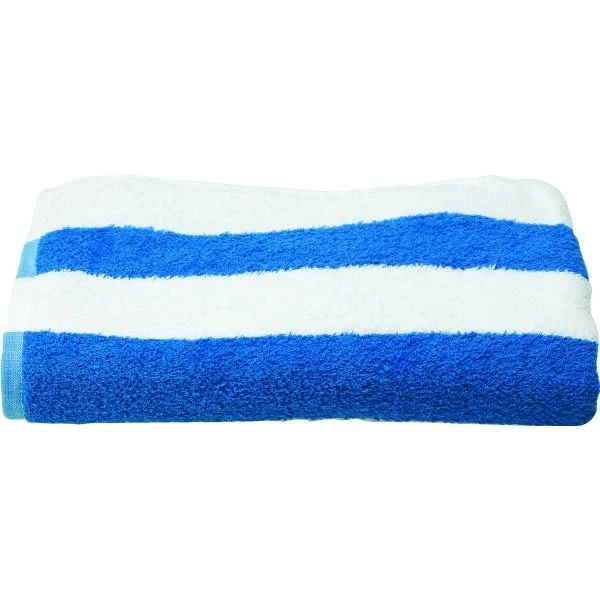 Cabana Stripe Pool Towel 30x70 15lbs/Dozen White And Blue Stripe (12-Case)