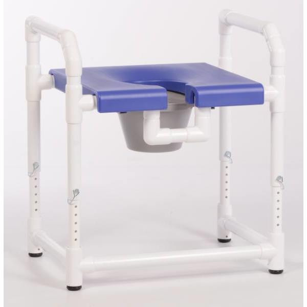 Ipu 400 Lbs Toilet Safety Frame With Blow Molded Seat And Pail, Blue