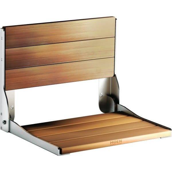 Moen Wall Mount Fold Down Shower Seat Teak