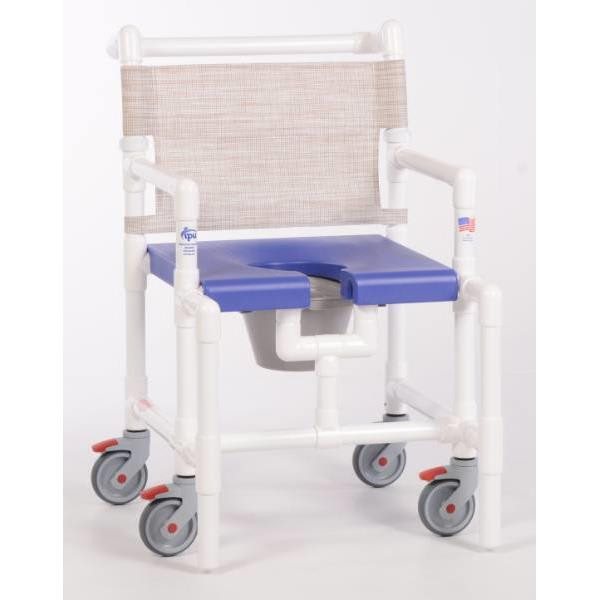 Ipu Elite 375 Lbs Shower Commode Chair With Blow Molded Seat, B-Linen