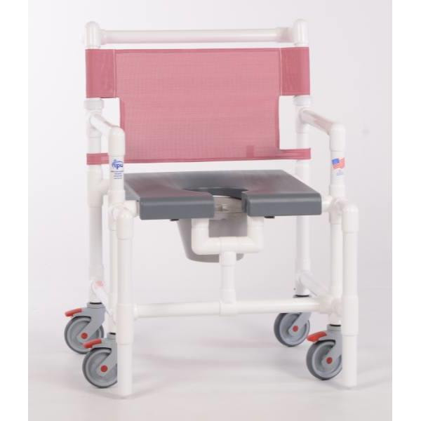 Ipu Elite 450 Lbs Shower Chair Commode With Blow Molded Seat, G-Wineberry