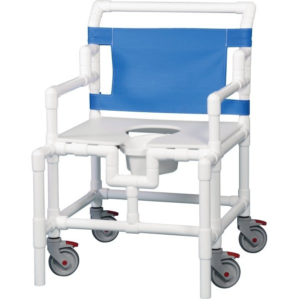 Ipu Shower Commode Chair Footrest Seat Belt Left 550 Lbs In Blue