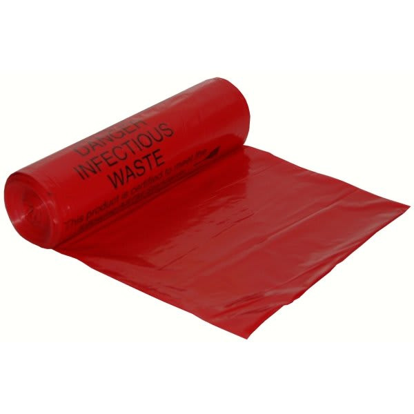 Hospi-Tuff 20 To 30 Gallon Red Biohazard Waste Can Liner, Case Of 200