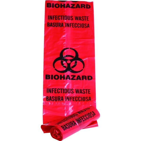 Unimed 1 Gallon Red Bio-Hazard Waste Bag (200-Box)