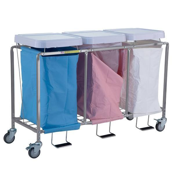 R&B Wire Products Triple Deluxe Easy Access Hamper Blue Green Mauve Access Bags
