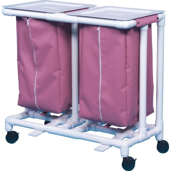 Ipu Standard Double Hamper With Foot Pedal Cap Wineberry Mesh
