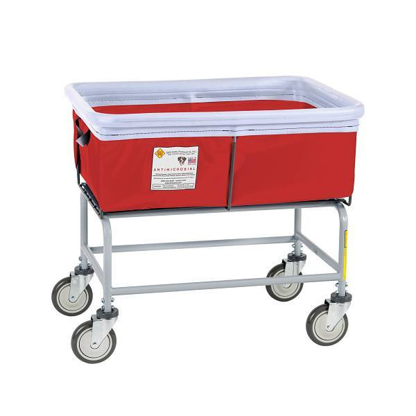 R&B Wire Products Antimicrobial Elevated Vinyl Bumper Truck 3 Bushel Red