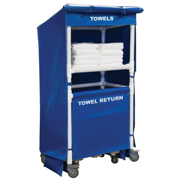 Royal Basket Trucks 42 Towel Station, One Shelf, Vinyl Cover, Towel Return Cart