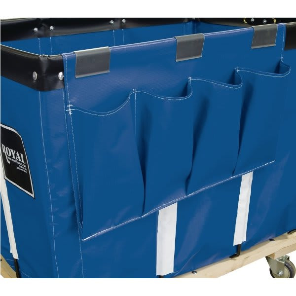 Royal Basket Trucks Janitorial Organizer, Blue Vinyl, Four Pockets