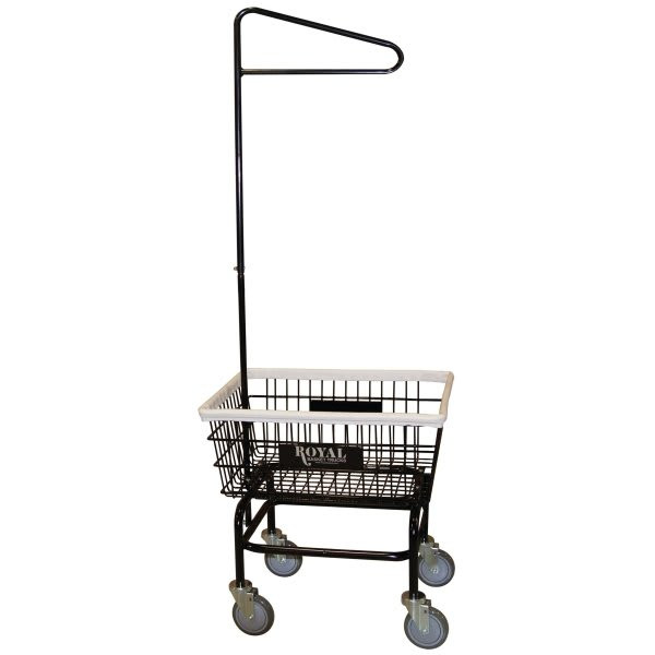 Royal Basket Trucks Small Wire Laundry Cart, Single Hanger Included