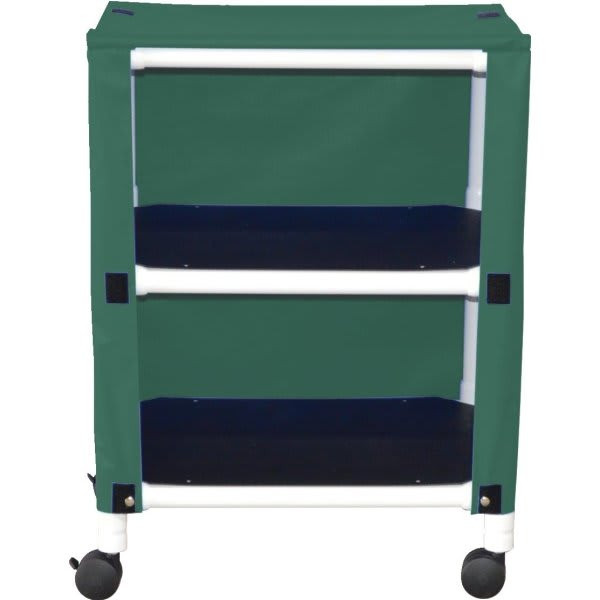 Mjm Echo 2-Shelf Cart With Cover, 20 X 25", Forest Green Vinyl