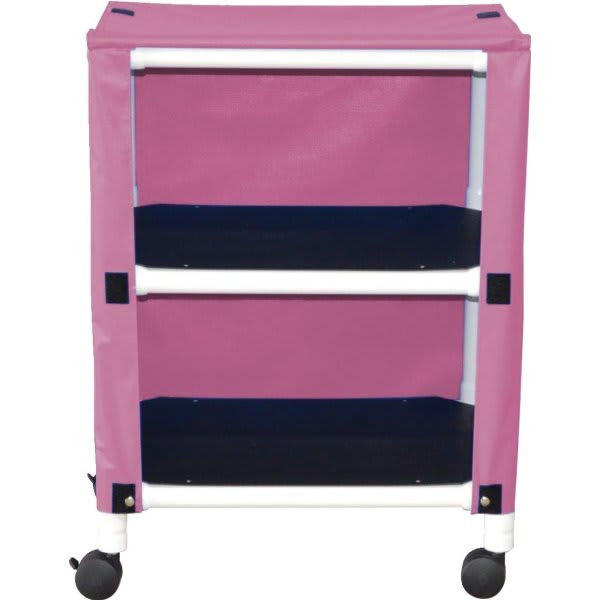 Mjm Echo 2-Shelf Cart With Cover, 20 X 25", Mauve Vinyl