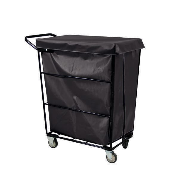 Royal Basket Trucks Linen Cart 32cf Black 2 Fixed, 2 Swivel