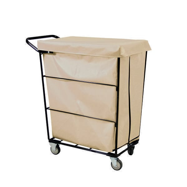 Royal Basket Trucks Linen Cart 32cf Tan 2 Fixed, 2 Swivel