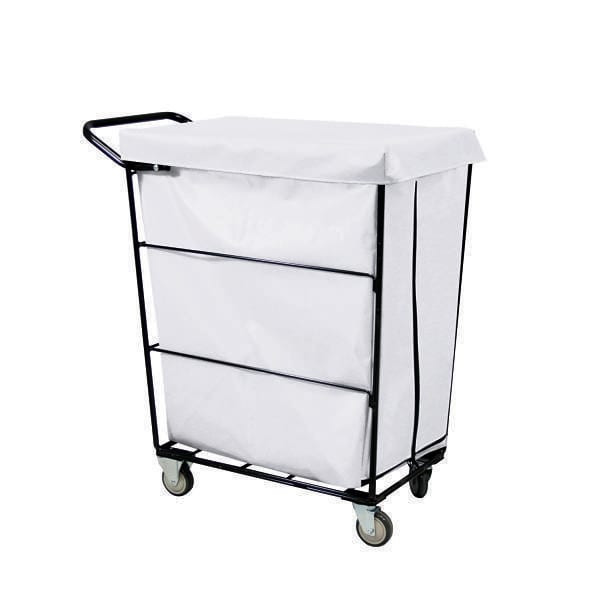 Royal Basket Trucks Linen Cart 32cf White 2 Fixed, 2 Swivel