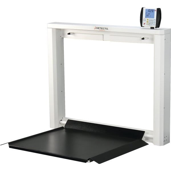 Detecto Wall Mounted Fold-Down Wheelchair Scale, 1,000 Lb Capacity