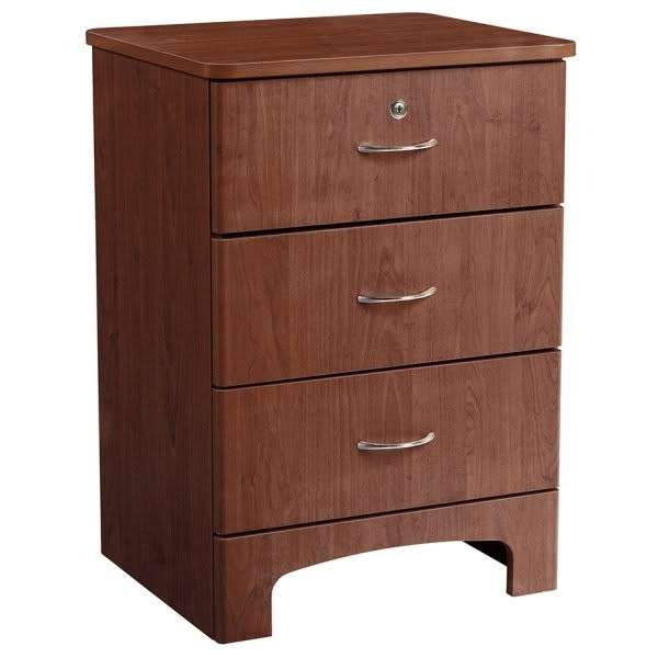 Drive Oslo 3-Drawer Bedside Cabinet, 21"W X 18"D X 29.5"H, Mahogany