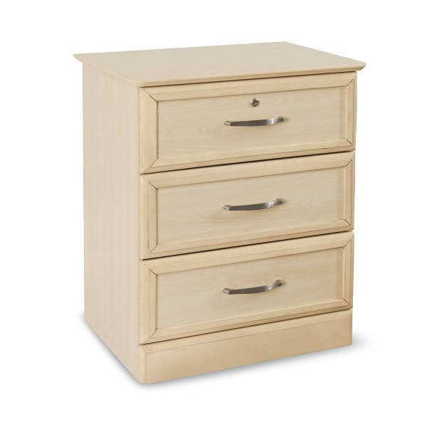 Medacure Bedside Cabinet 3 Drawer Maple