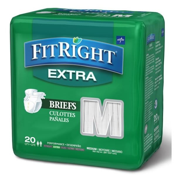 Medline Brief, Clothlike Fitextra Size Large 32" To 42", Case Of 80