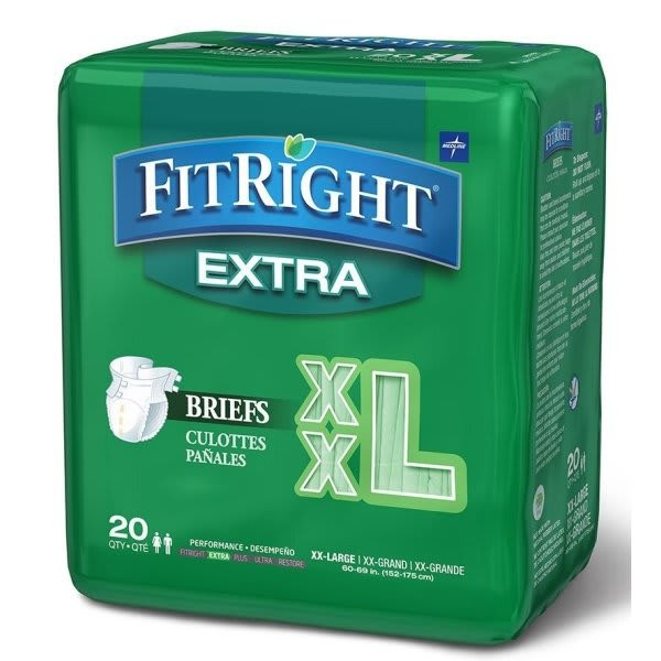 Medline Brief, Clothlike Fitextra Size Large 60" To 69", Bag Of 20