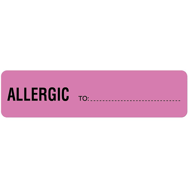 Rrd Allergy Alert Label 4" X 1"