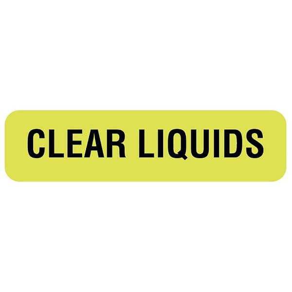 Rrd Clear Liquids Nutrition Communication Labels 1-1/4"X5/16"
