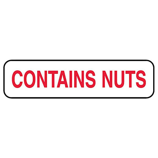 Rrd Contains Nuts Food Communication Labels 1-1/4" X 5/16" 760/Rl Wh