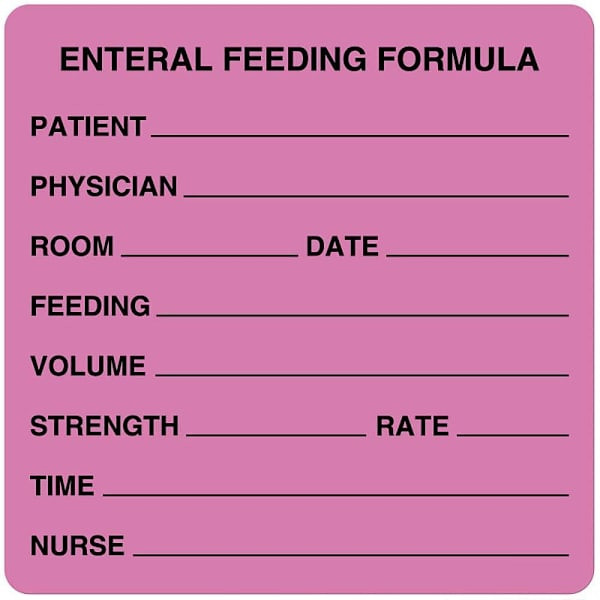 Rrd Enteral Feeding Label 3" X 3"